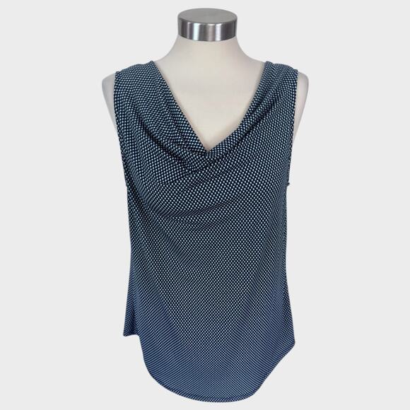 Banana Republic Factory Medium Sleeveless Drape Neck Top Polyester Black Gray - Picture 1 of 7